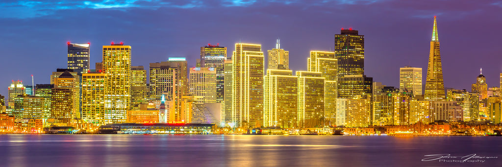 San Francisco Skyline Golden View Panorama - 0547P