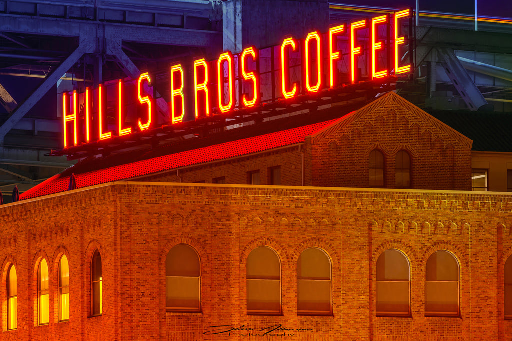 San Francisco Hills Bros Coffee sign closeup - 0904