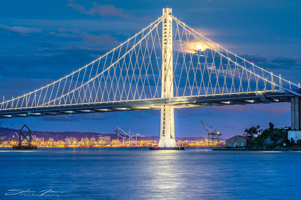 San Francisco new Bay Bridge at sunset. - 0817