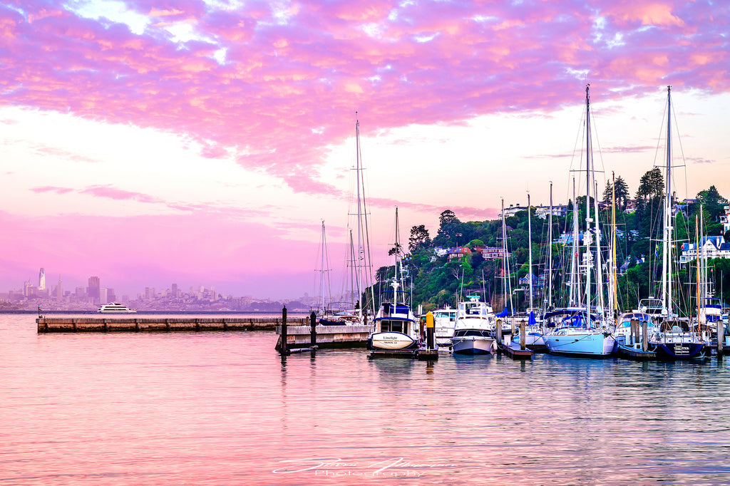 Marin Tiburon Sailboats and Yachts at sunset - 0931