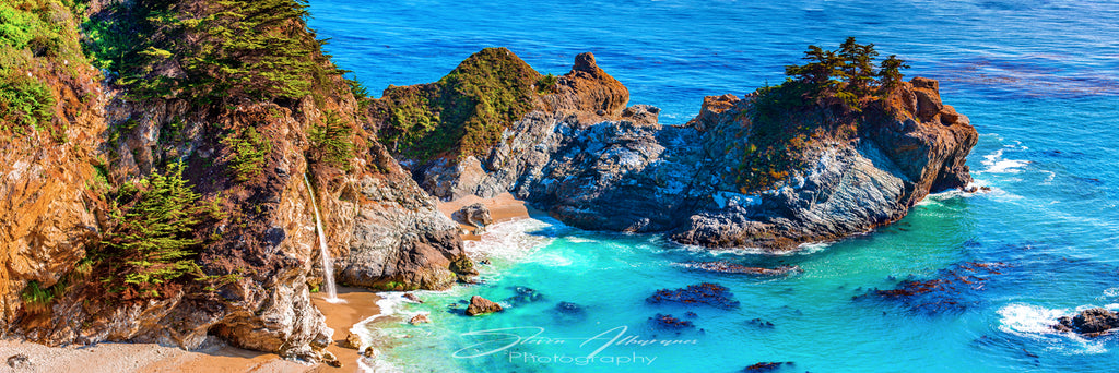 Big Sur, California McWay Falls Panorama - 0551P